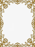 Elegant Gold Filigree Scrollwork Frame Rug