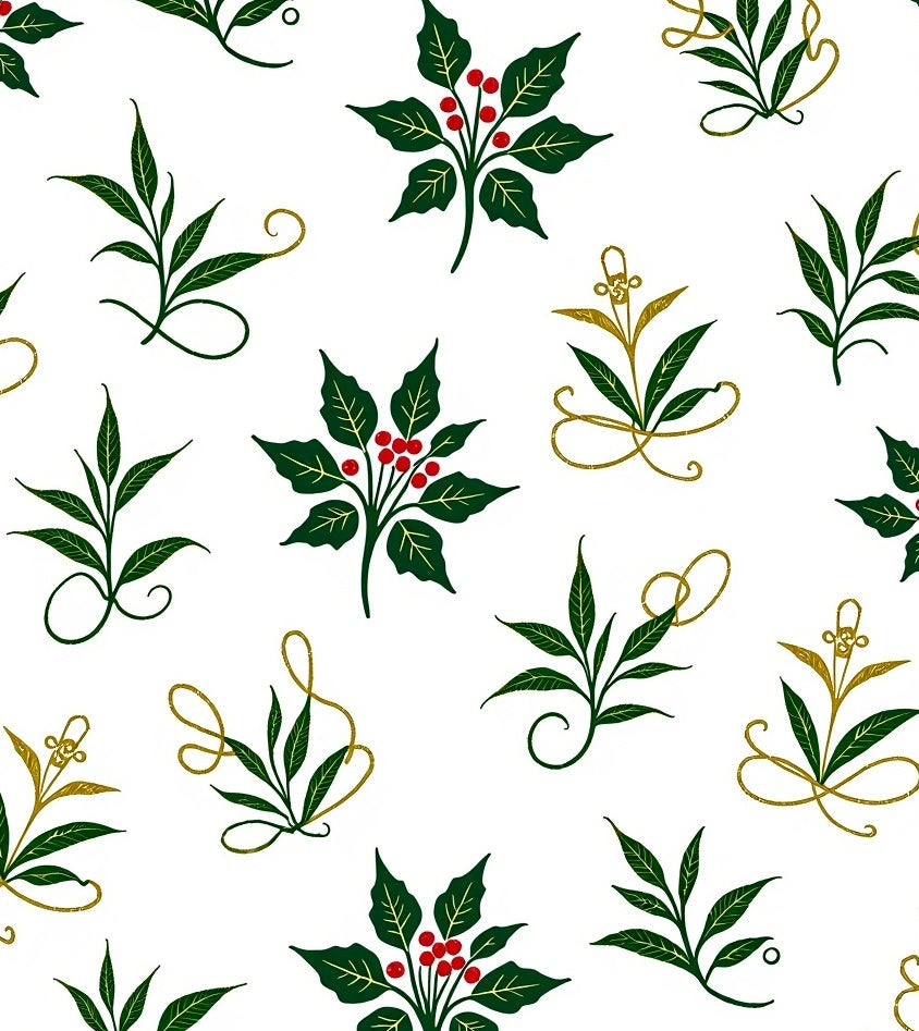 Emerald Holly Berry Vine Garland Rug