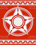 Bold Red Star Mandala Sunburst Rug