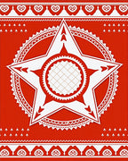 Bold Red Star Mandala Sunburst Rug