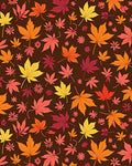 Autumn Maple Leaves Brown Background Rug