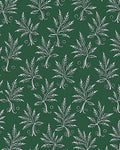White Ferns on Deep Green Background Rug