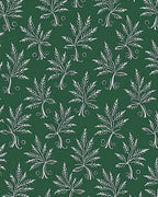 White Ferns on Deep Green Background Rug