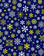 White Yellow Snowflake Holiday Snow Rug