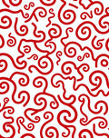 Crimson Swirls Whimsical Curve Rug