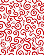 Crimson Swirls Whimsical Curve Rug