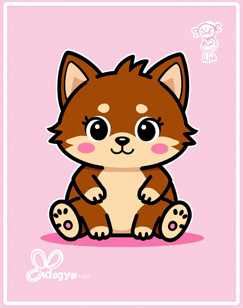 Cute Brown Shiba Inu Puppy Portrait Rug