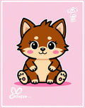 Cute Brown Shiba Inu Puppy Portrait Rug