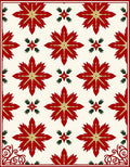 Red Floral Star Medallion Cream Rug