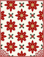 Red Floral Star Medallion Cream Rug