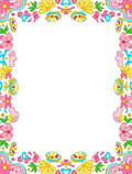 Retro Pink Yellow Floral Hand Border Rug