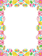Retro Pink Yellow Floral Hand Border Rug