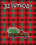 Red Green Checkered Truck Tree Rug