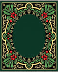 Emerald Green Holly Berry Garland Rug