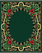 Emerald Green Holly Berry Garland Rug