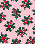 Pink Holly Berry Christmas Accent Rug