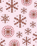 Brown Snowflake Medallion Pink Rug