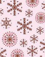 Brown Snowflake Medallion Pink Rug