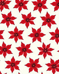 Vibrant Red Floral Poinsettia Repeating Rug
