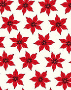 Vibrant Red Floral Poinsettia Repeating Rug