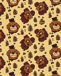 Brown Cartoon Dog Creatures Ferns Rug