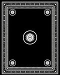 Classic Black White Floral Medallion Border Rug