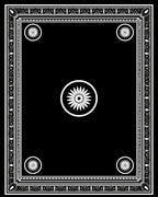 Classic Black White Floral Medallion Border Rug