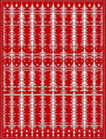 Crimson Red White Tree Stripes Rug