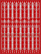 Crimson Red White Tree Stripes Rug