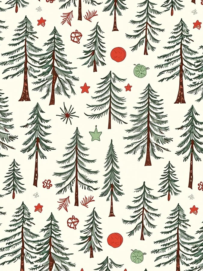 Festive Forest Scene Red Green Accent Rug