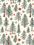 Festive Forest Scene Red Green Accent Rug