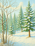 Winter Wonderland Snowy Forest Landscape Rug