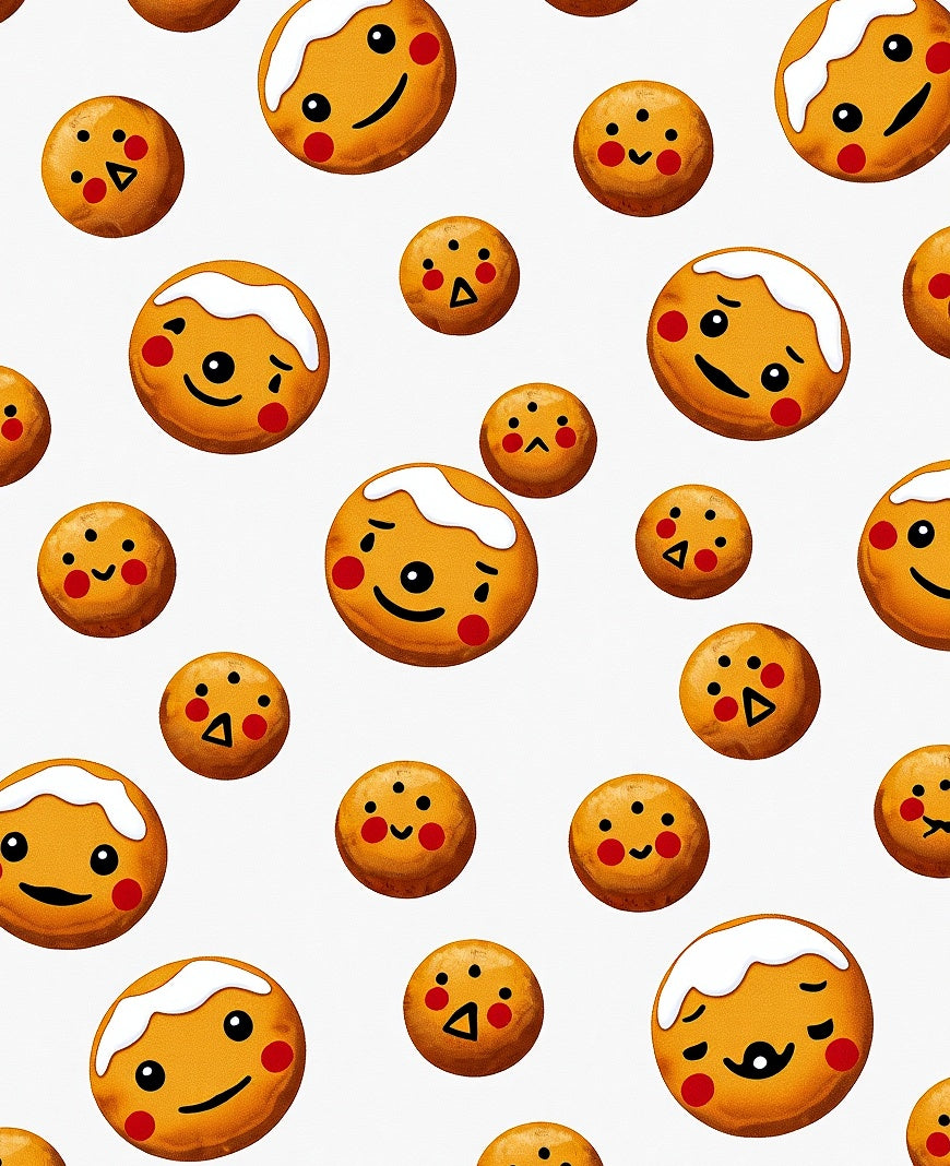 Sweet Gingerbread Faces All Over Rug