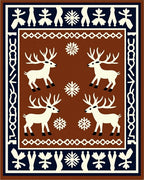 Rustic White Reindeer Forest Rug