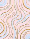 Pink Blue Gold Swirl Vein Rug