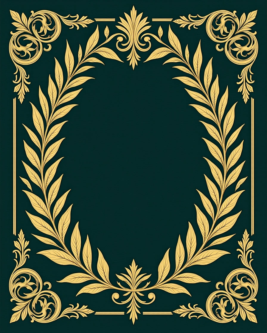 Gold Leaf Laurel Frame Rug
