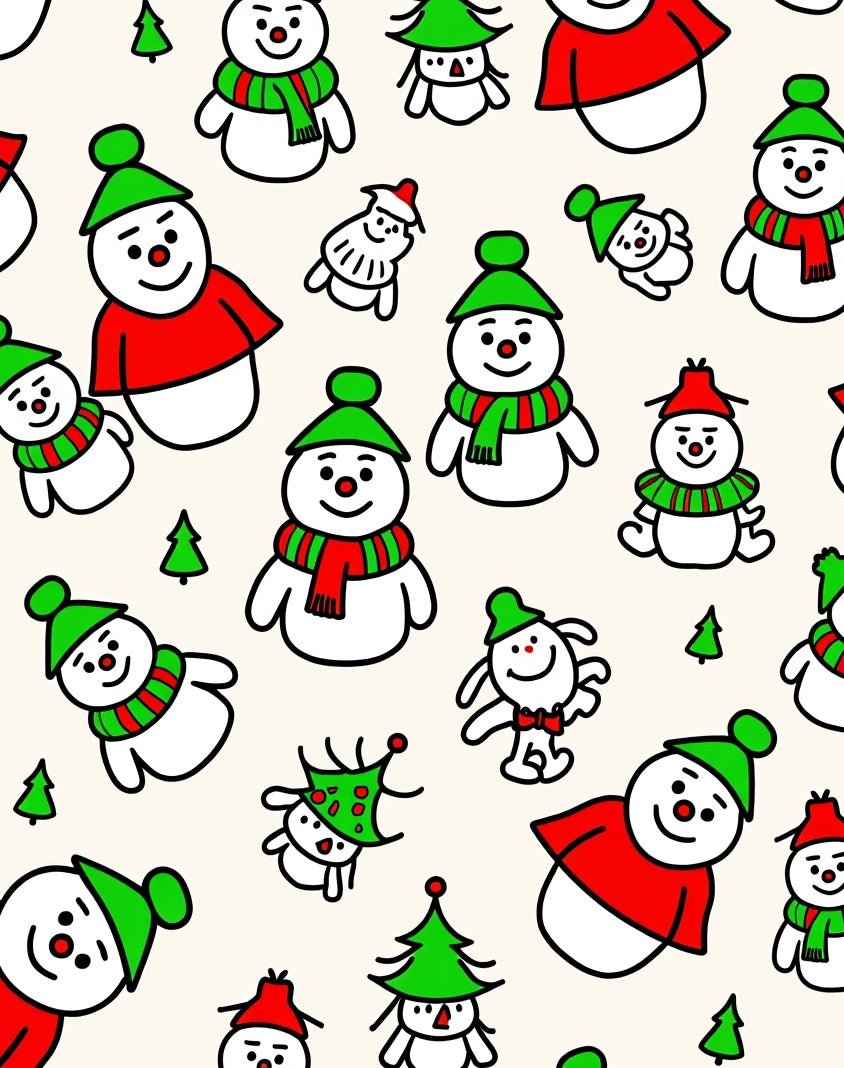 Festive Snowman Red Green Holiday Companions Rug