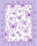 Lavender Butterflies and Flowers Meadow Rug