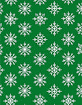White Snowflake Green Winter Rug