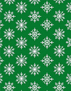 White Snowflake Green Winter Rug
