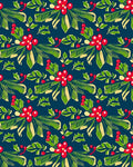 Festive Red Holly Berry Garland Rug