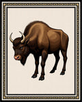 Majestic Brown Bison Embossed Frame Rug
