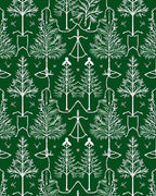 White Evergreen Forest Symmetry Rug
