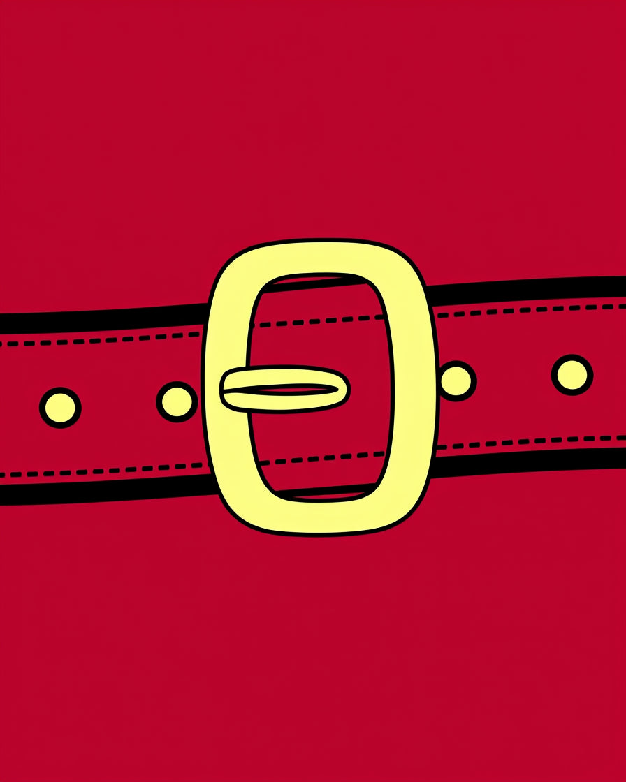 Classic Red Yellow Belt Buckle Rug