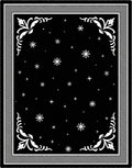 Black Snowflake Swirl Corners Rug
