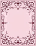 Elegant Pink Floral Scroll Border Rug