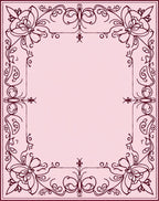 Elegant Pink Floral Scroll Border Rug