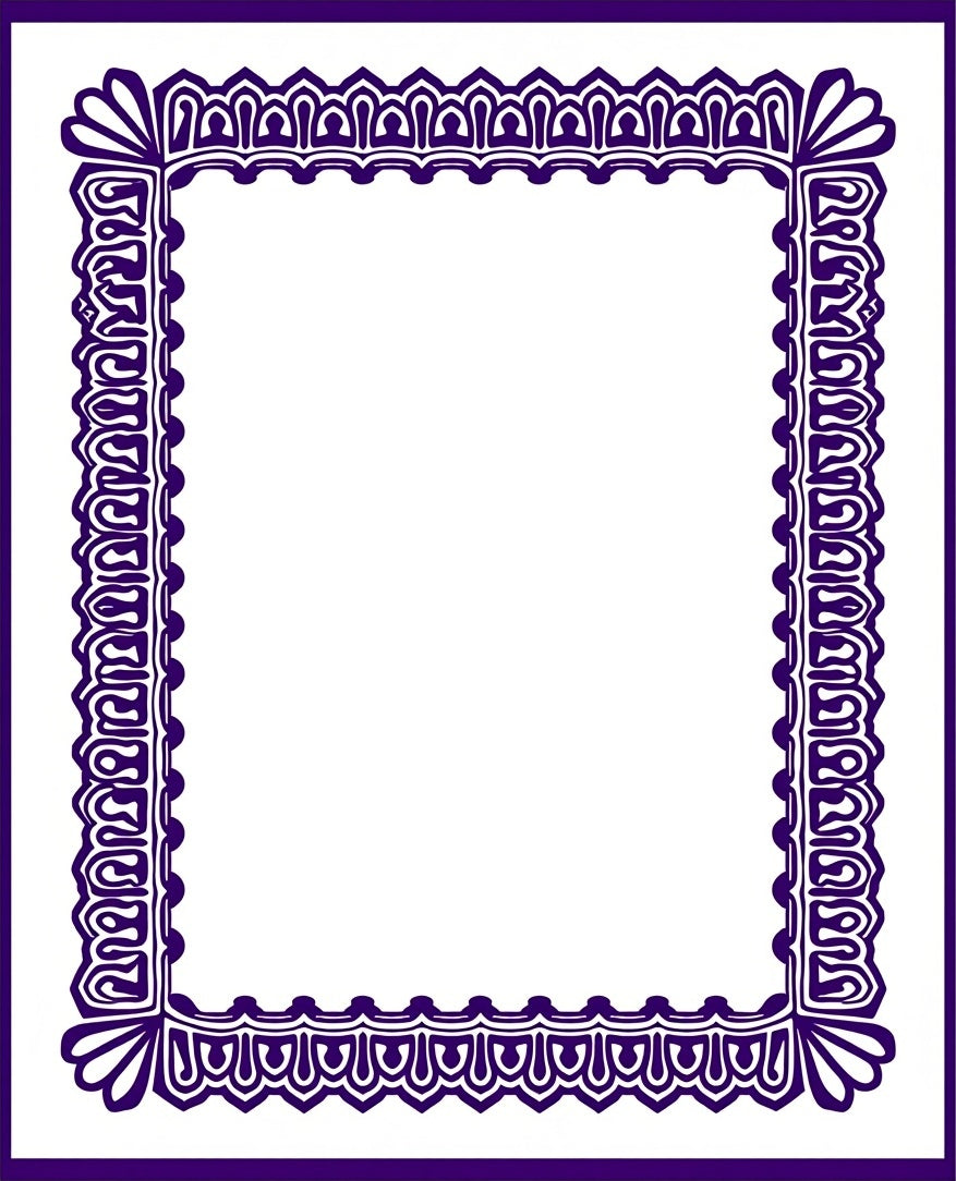 Deep Purple Ornate Laurel Frame Rug