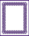 Deep Purple Ornate Laurel Frame Rug
