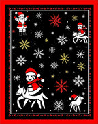 Winter Wonderland Santa Snowflakes Red Rug